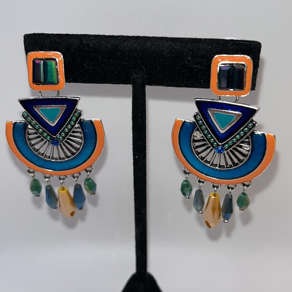 Geometric Drop Earrings - Picture 6 of 6